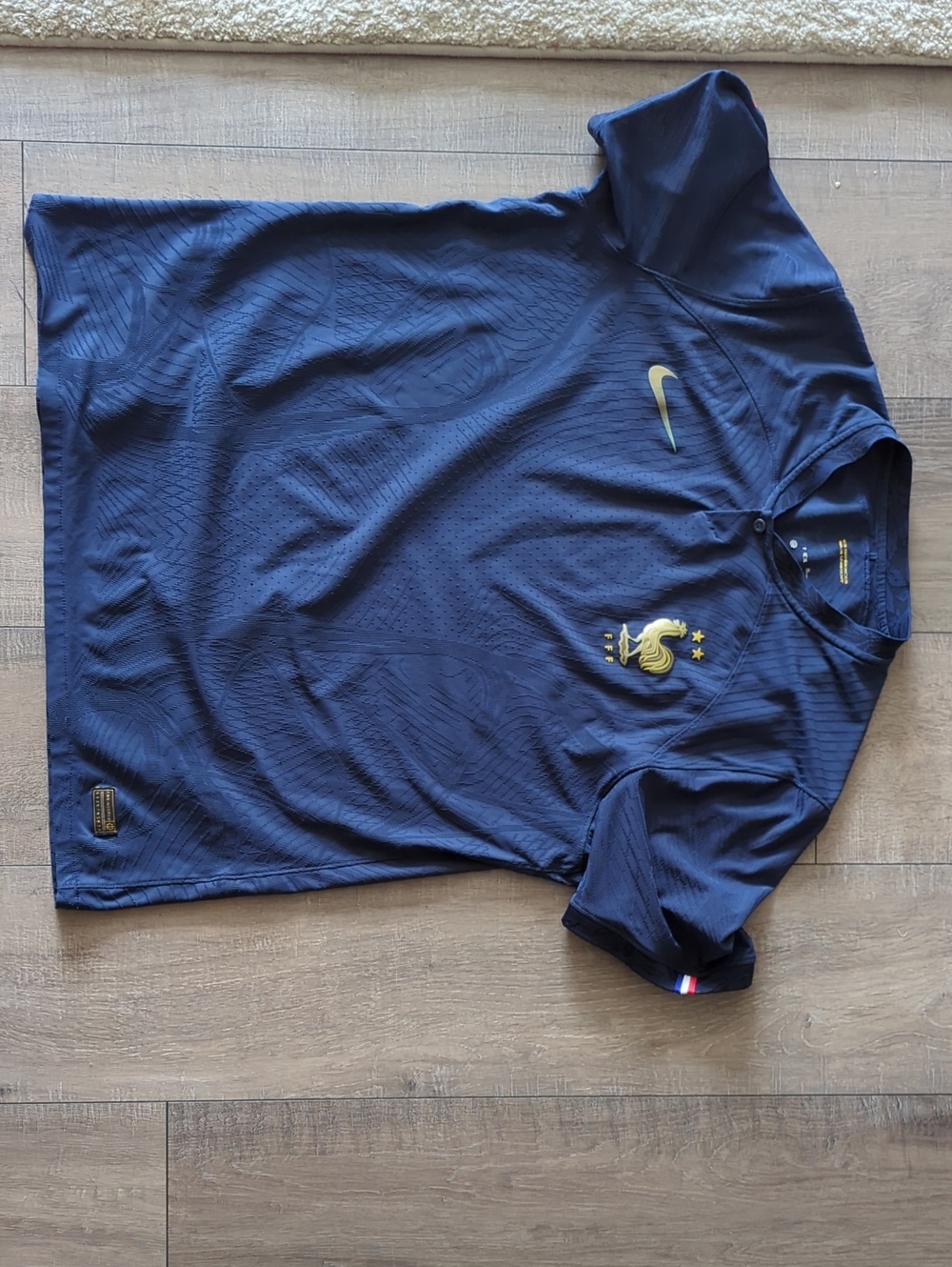 Nike Men's Navy Football Jersey with Gold Crest